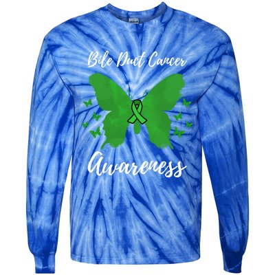 Green Ribbon Cholangiocarcinoma Bile Duct Cancer Awareness Meaningful Gift Tie-Dye Long Sleeve Shirt