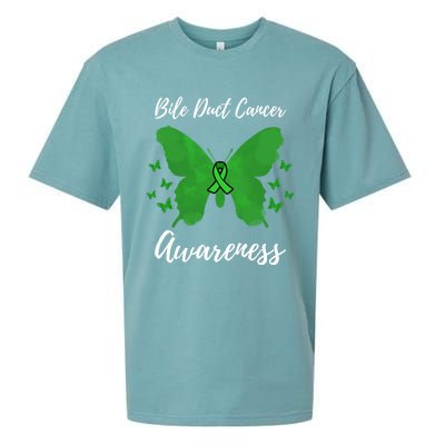 Green Ribbon Cholangiocarcinoma Bile Duct Cancer Awareness Meaningful Gift Sueded Cloud Jersey T-Shirt