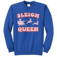 Groovy Retro Christmas Santa And Reindeer Sleigh Queen Gift Sweatshirt