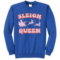 Groovy Retro Christmas Santa And Reindeer Sleigh Queen Gift Tall Sweatshirt