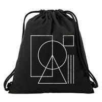 Geometric Rectangle Circle Triangle Square Shape Lines Peace Drawstring Bag