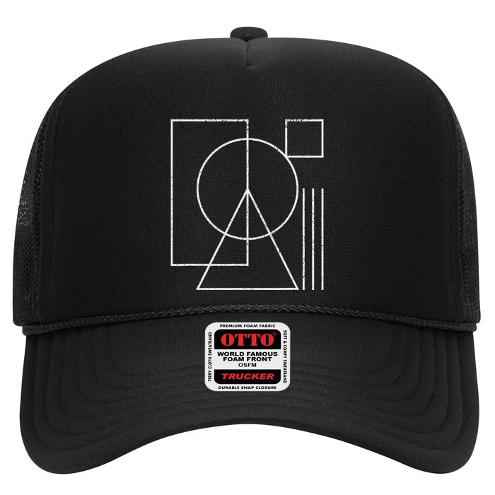 Geometric Rectangle Circle Triangle Square Shape Lines Peace Trucker Hat