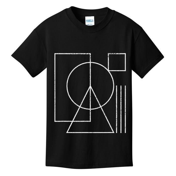 Geometric Rectangle Circle Triangle Square Shape Lines Peace Kids T-Shirt