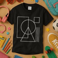 Geometric Rectangle Circle Triangle Square Shape Lines Peace Kids T-Shirt