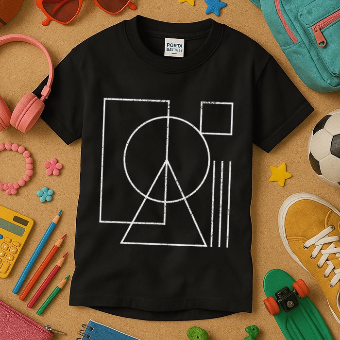 Geometric Rectangle Circle Triangle Square Shape Lines Peace Kids T-Shirt