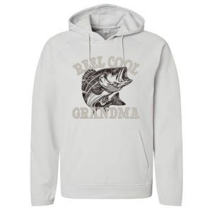 Grandma Reel Cool Funny Fishing Fish Bass Fly Fishing Performance Fleece Hoodie