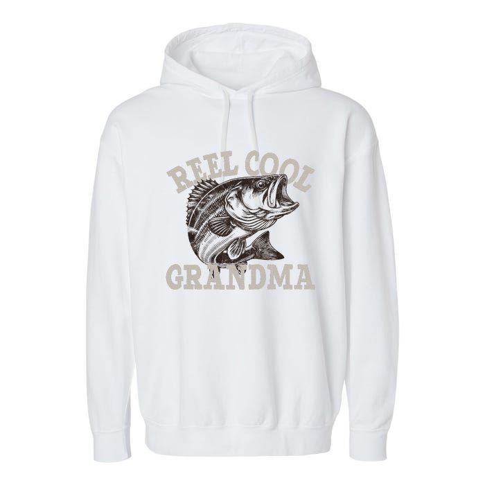 Grandma Reel Cool Funny Fishing Fish Bass Fly Fishing Garment-Dyed Fleece Hoodie