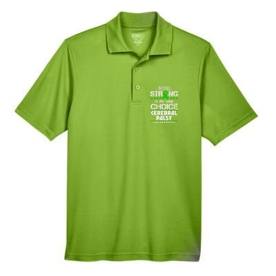 Green Ribbon Cool Gift Cerebral Palsy Awareness Cool Gift Men's Origin Performance Pique Polo