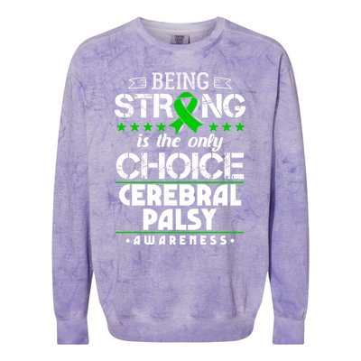 Green Ribbon Cool Gift Cerebral Palsy Awareness Cool Gift Colorblast Crewneck Sweatshirt