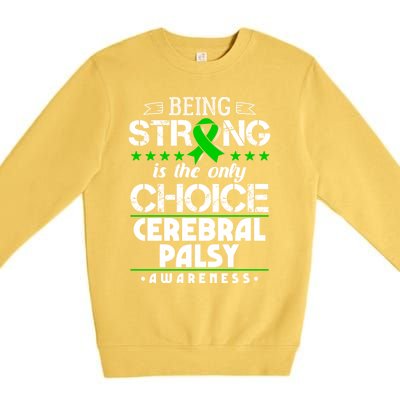 Green Ribbon Cool Gift Cerebral Palsy Awareness Cool Gift Premium Crewneck Sweatshirt