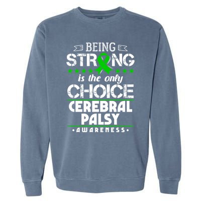 Green Ribbon Cool Gift Cerebral Palsy Awareness Cool Gift Garment-Dyed Sweatshirt