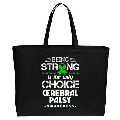 Green Ribbon Cool Gift Cerebral Palsy Awareness Cool Gift Cotton Canvas Jumbo Tote