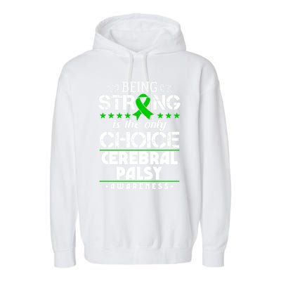 Green Ribbon Cool Gift Cerebral Palsy Awareness Cool Gift Garment-Dyed Fleece Hoodie