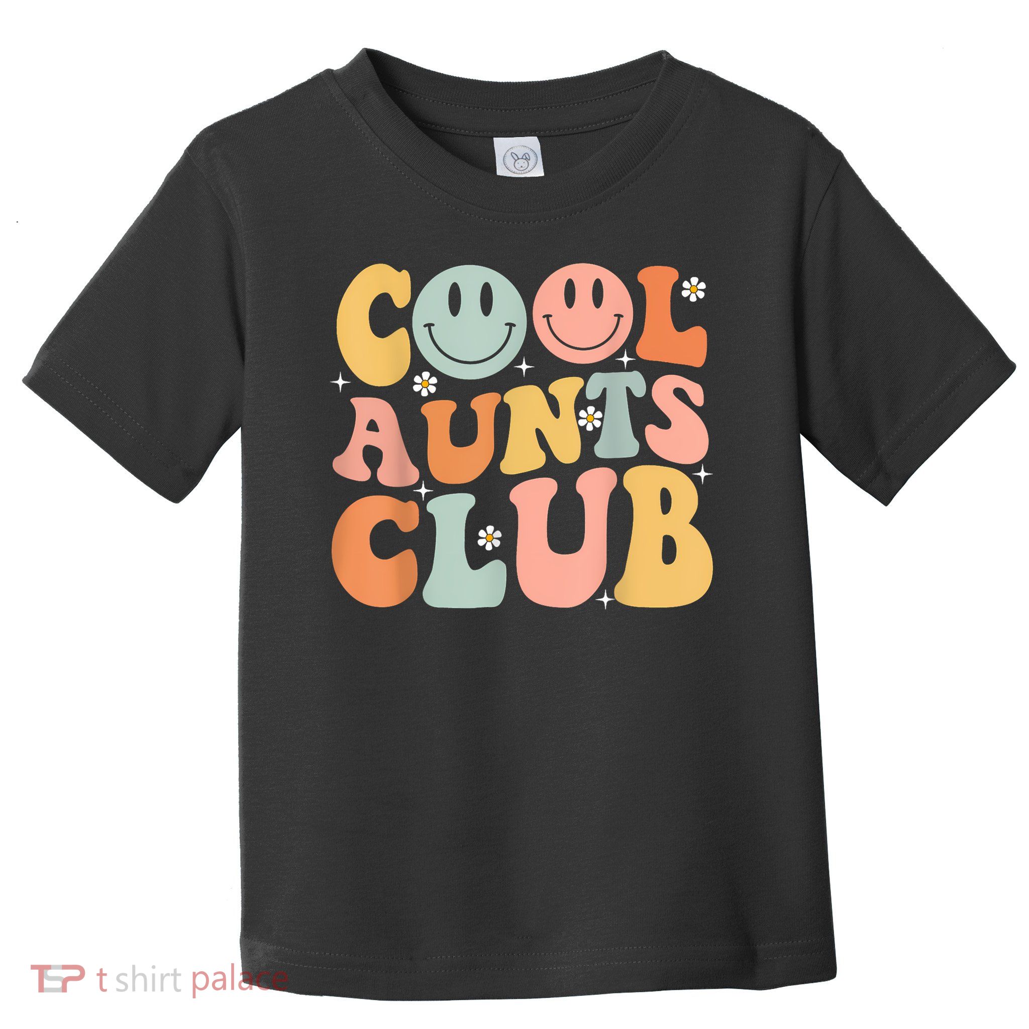 Groovy Retro Cool Aunts Club Auntie Funny Smile Happy Face Toddler T-Shirt