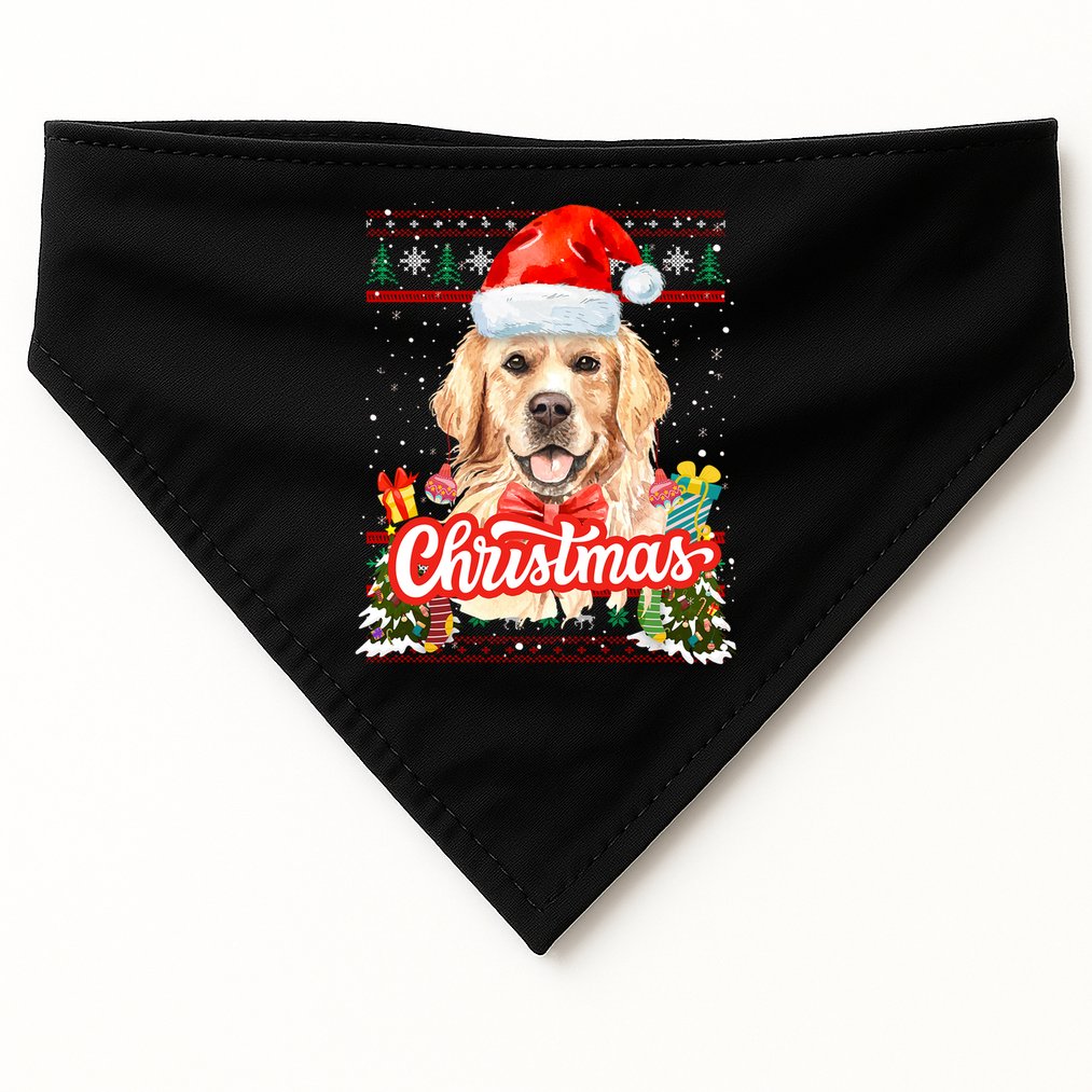 Golden Retriever Christmas Jumper Costume Idea Gift USA-Made Doggie Bandana