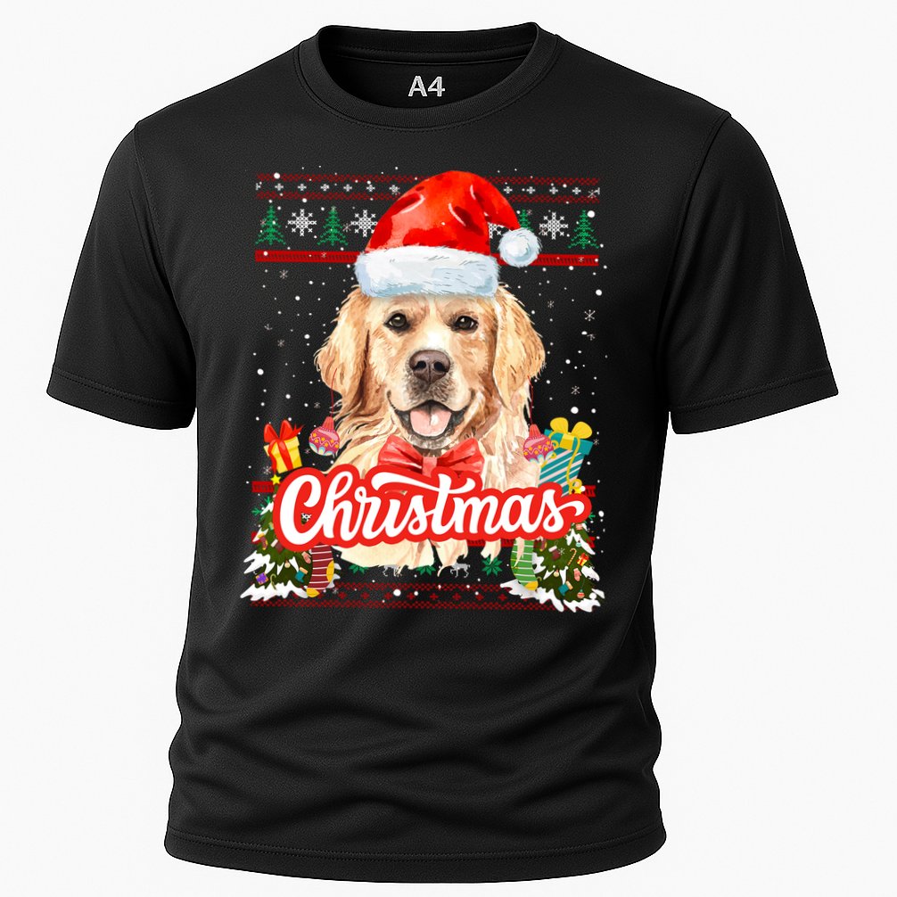 Golden Retriever Christmas Jumper Costume Idea Gift Cooling Performance Crew T-Shirt
