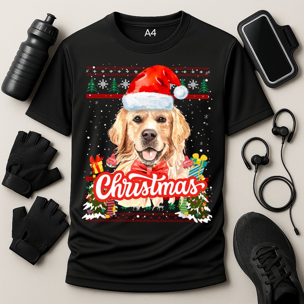 Golden Retriever Christmas Jumper Costume Idea Gift Cooling Performance Crew T-Shirt
