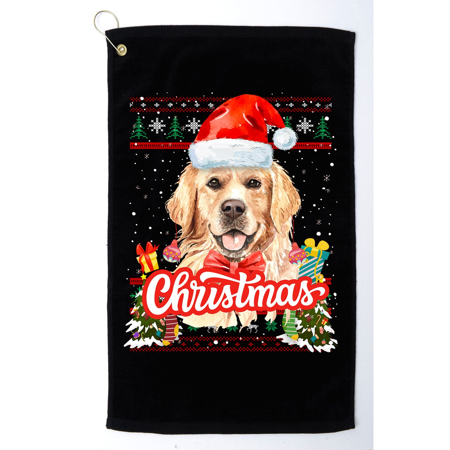 Golden Retriever Christmas Jumper Costume Idea Gift Golf Towel