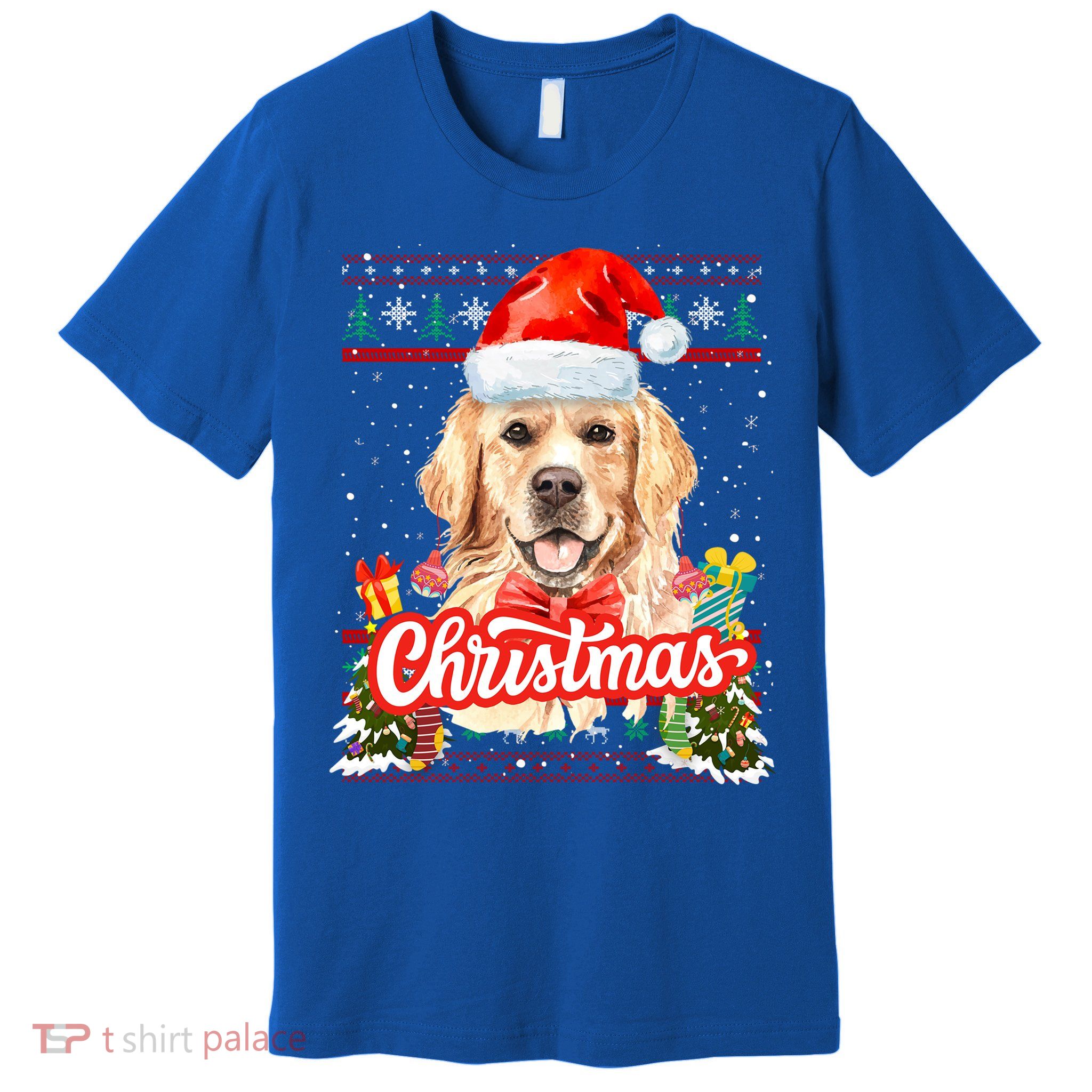 Golden Retriever Christmas Jumper Costume Idea Gift Premium T-Shirt