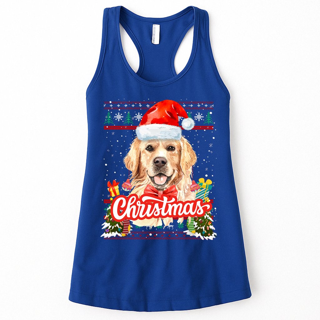 Golden Retriever Christmas Jumper Costume Idea Gift Womens Tank Top