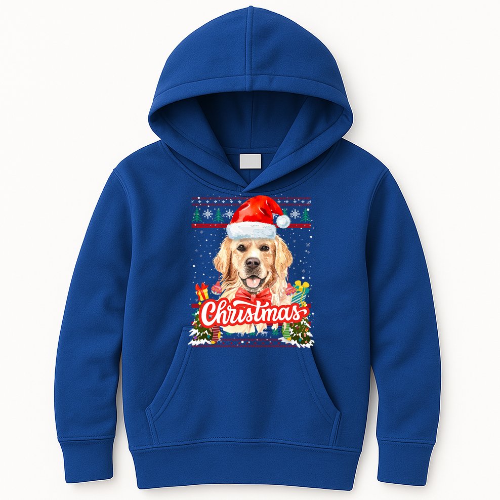 Golden Retriever Christmas Jumper Costume Idea Gift Kids Hoodie