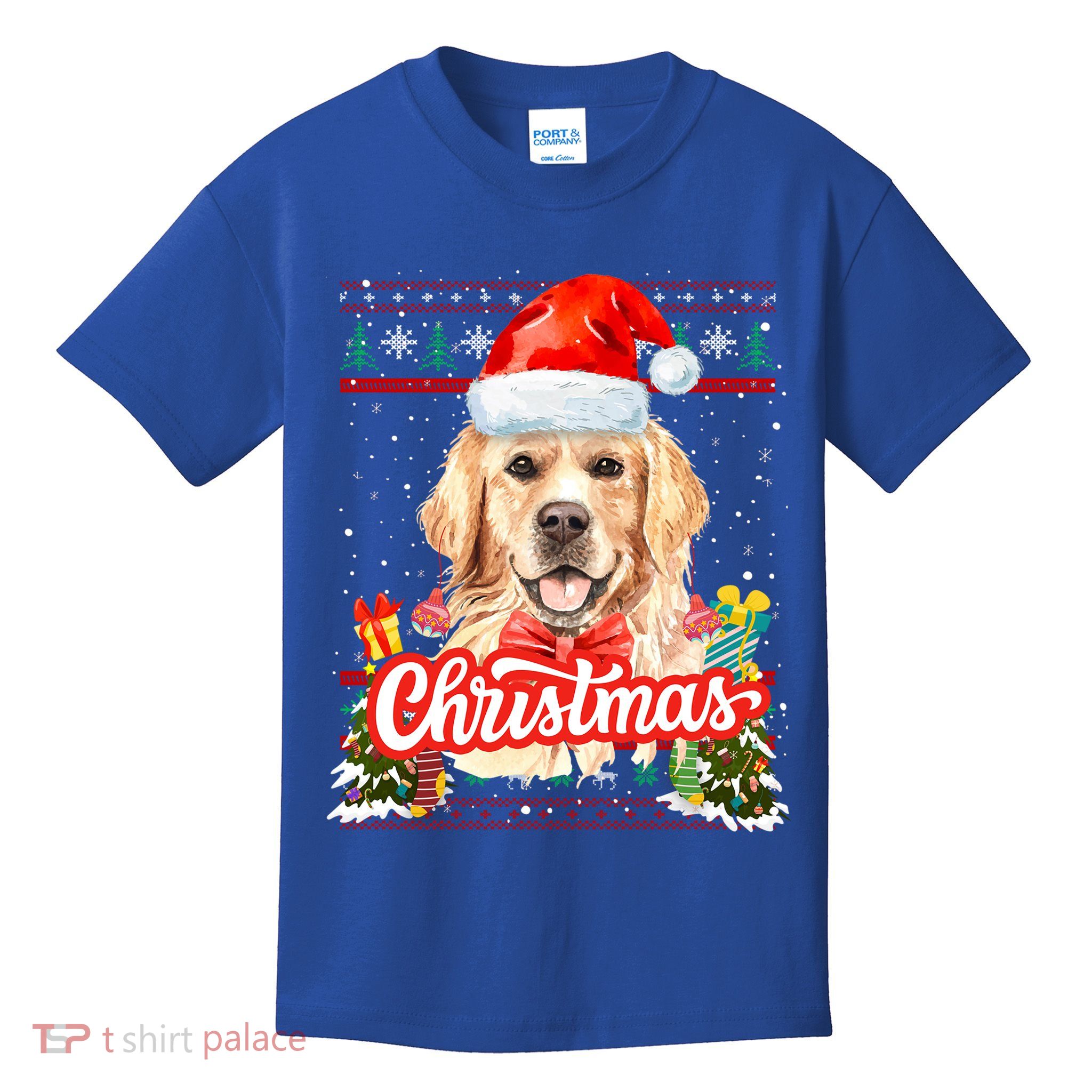 Golden Retriever Christmas Jumper Costume Idea Gift Kids T-Shirt