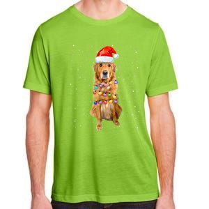 Golden Retriever Christmas Idea And Santa Hat Xmas Gift Adult ChromaSoft Performance T-Shirt