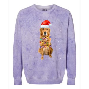 Golden Retriever Christmas Idea And Santa Hat Xmas Gift Colorblast Crewneck Sweatshirt