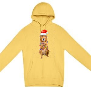 Golden Retriever Christmas Idea And Santa Hat Xmas Gift Premium Pullover Hoodie