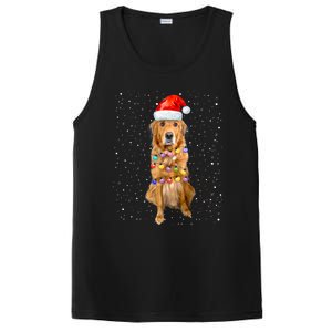 Golden Retriever Christmas Idea And Santa Hat Xmas Gift PosiCharge Competitor Tank