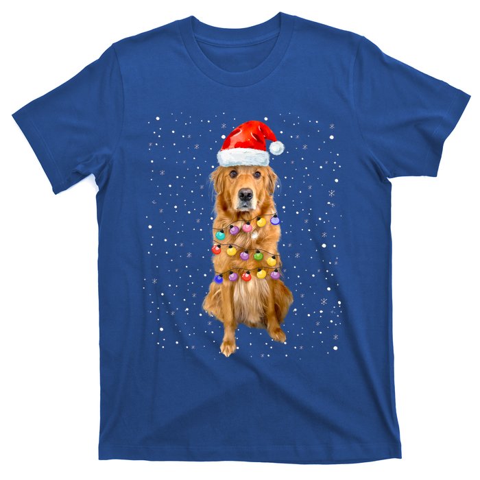 Golden Retriever Christmas Idea And Santa Hat Xmas Gift T-Shirt