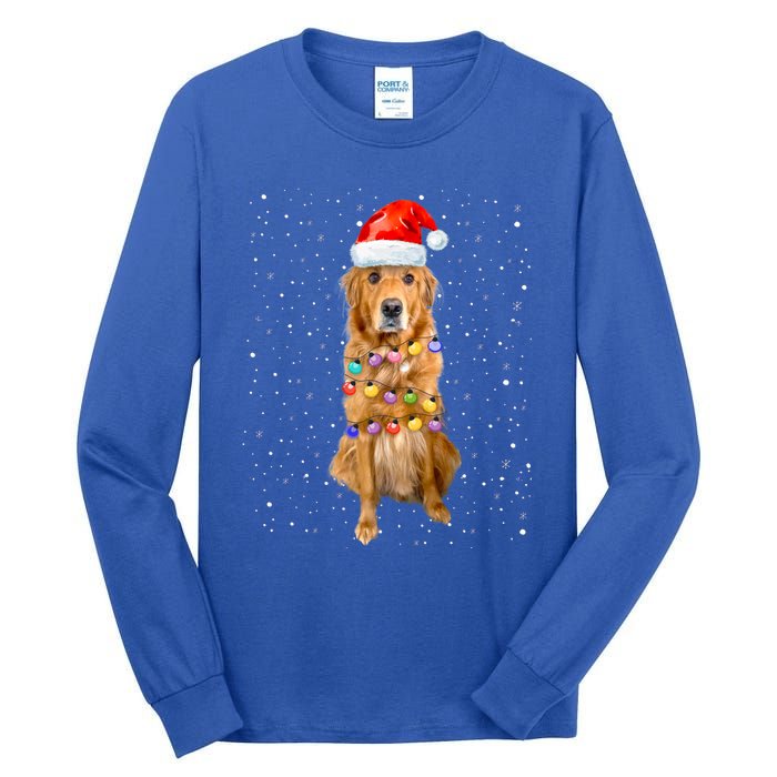 Golden Retriever Christmas Idea And Santa Hat Xmas Gift Tall Long Sleeve T-Shirt