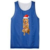 Golden Retriever Christmas Idea And Santa Hat Xmas Gift Mesh Reversible Basketball Jersey Tank