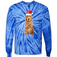 Golden Retriever Christmas Idea And Santa Hat Xmas Gift Tie-Dye Long Sleeve Shirt