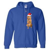 Golden Retriever Christmas Idea And Santa Hat Xmas Gift Full Zip Hoodie