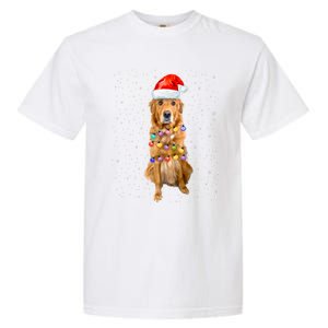 Golden Retriever Christmas Idea And Santa Hat Xmas Gift Garment-Dyed Heavyweight T-Shirt