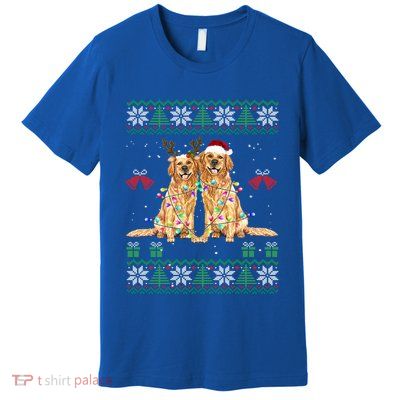 Golden Retriever Christmas Sweater Funny Gift Premium T-Shirt