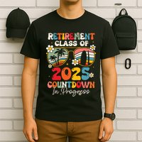 Groovy Retirement Class Of 2025 Countdown In Progress T-Shirt