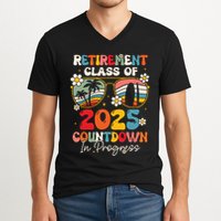 Groovy Retirement Class Of 2025 Countdown In Progress V-Neck T-Shirt