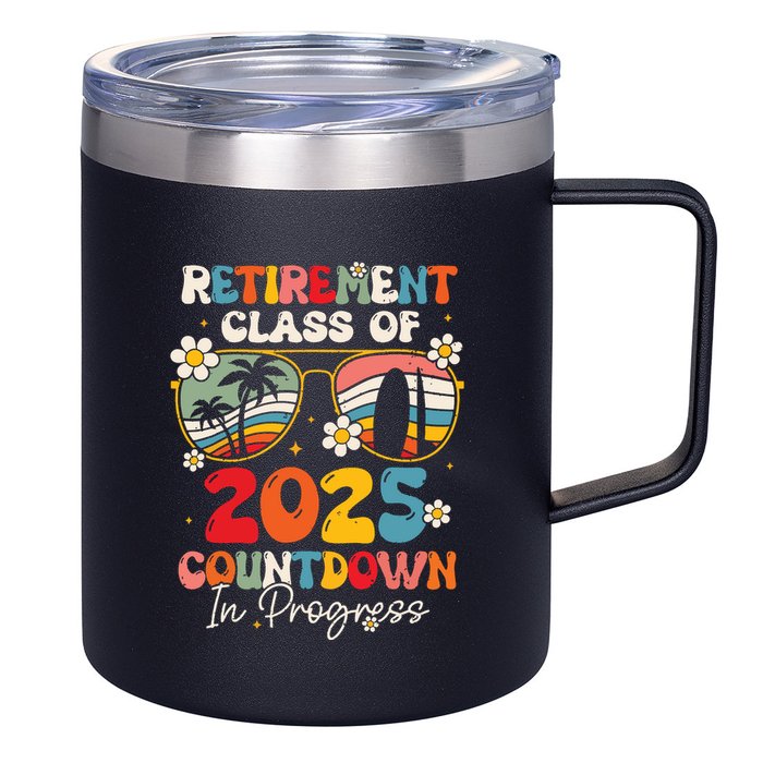 Groovy Retirement Class Of 2025 Countdown In Progress 12oz Stainless Steel Coffee Mug