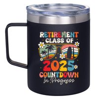 Groovy Retirement Class Of 2025 Countdown In Progress 12oz Stainless Steel Coffee Mug