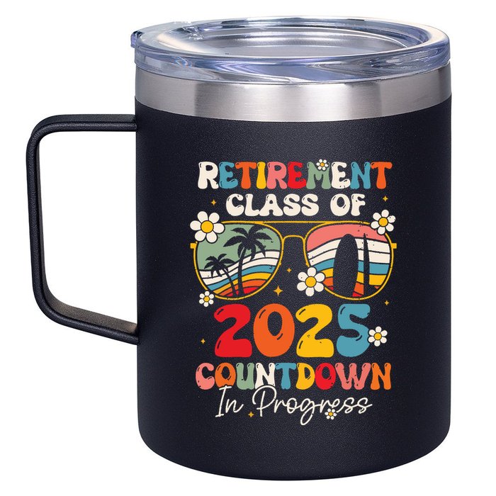 Groovy Retirement Class Of 2025 Countdown In Progress 12oz Stainless Steel Coffee Mug