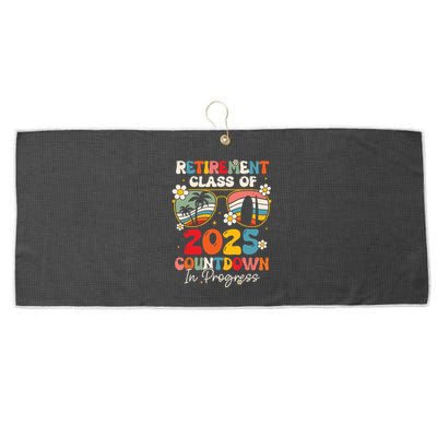 Groovy Retirement Class Of 2025 Countdown In Progress Large Microfiber Waffle Golf Towel