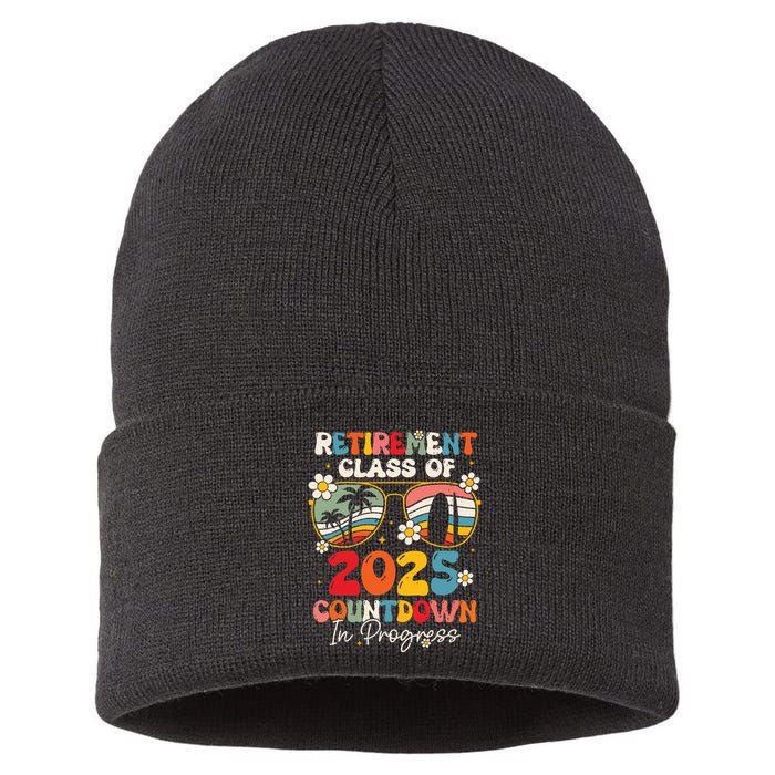 Groovy Retirement Class Of 2025 Countdown In Progress Sustainable Knit Beanie