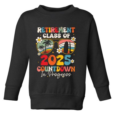 Groovy Retirement Class Of 2025 Countdown In Progress Toddler Sweatshirt