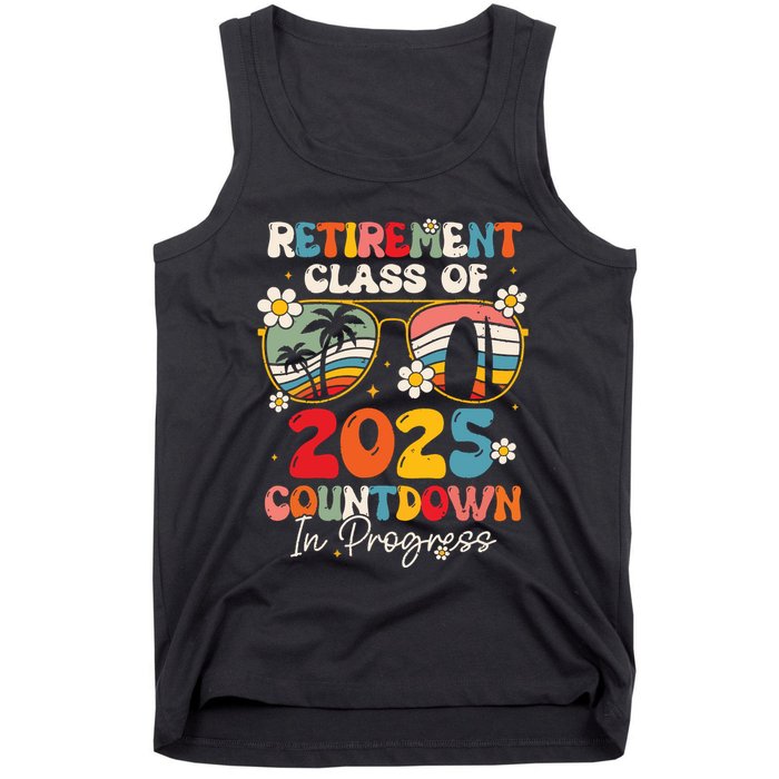 Groovy Retirement Class Of 2025 Countdown In Progress Tank Top