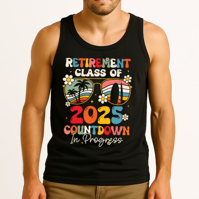 Groovy Retirement Class Of 2025 Countdown In Progress Tank Top