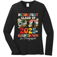 Groovy Retirement Class Of 2025 Countdown In Progress Ladies Long Sleeve Shirt
