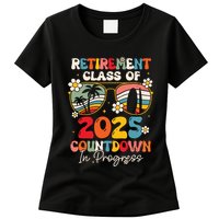 Groovy Retirement Class Of 2025 Countdown In Progress Womens T-Shirt