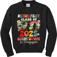 Groovy Retirement Class Of 2025 Countdown In Progress Kids Sweatshirt